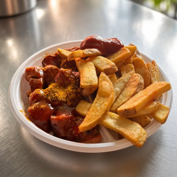 Currywurst with fries
