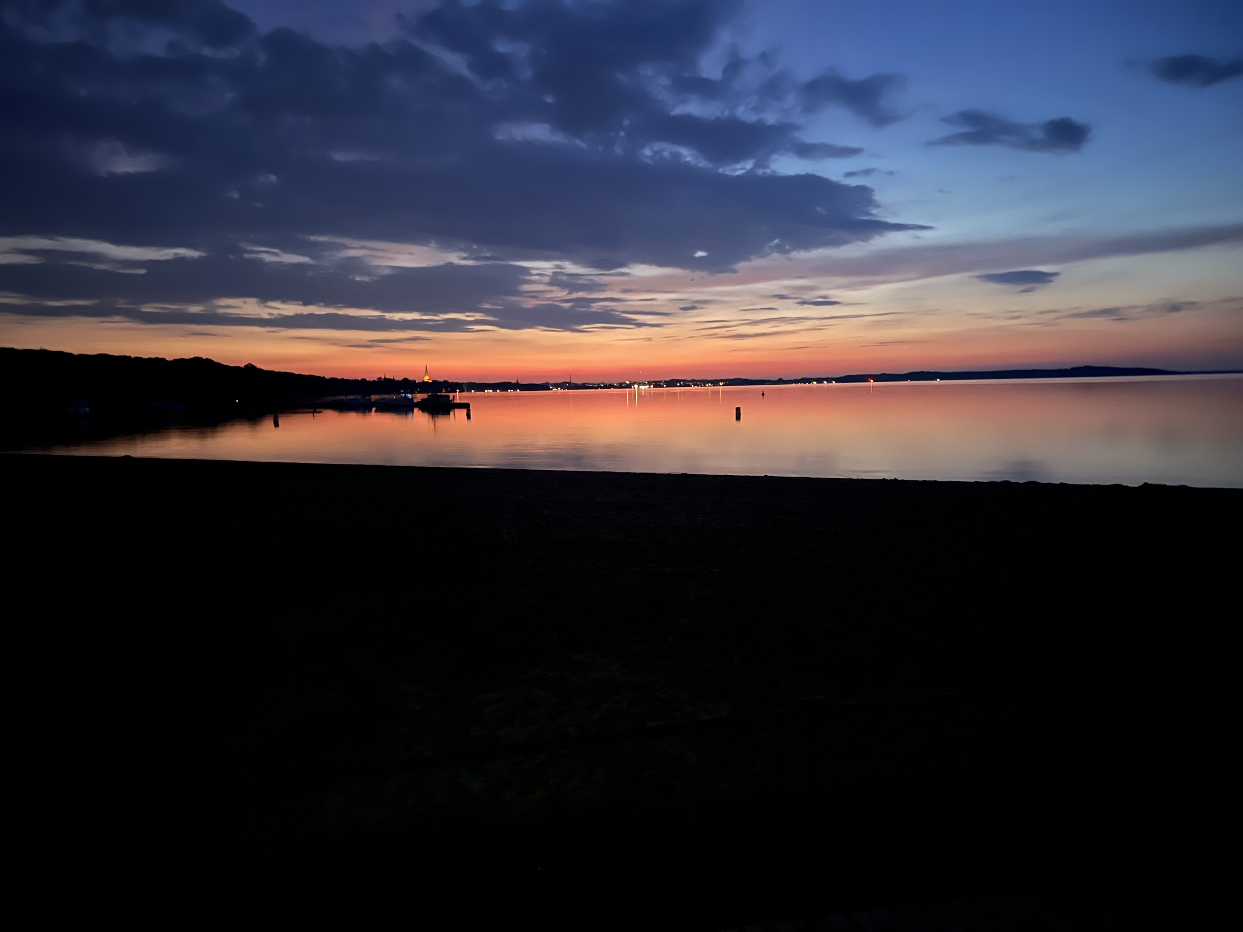 Sonnenuntergang am Zippendorfer Strand